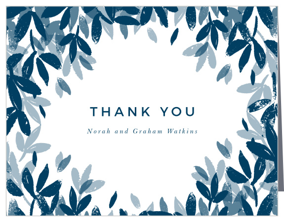This Textured Leaves Wedding Thank You Cards has an adorable illustration with a crisp font that spells out Thank You and below has all your celebration details.