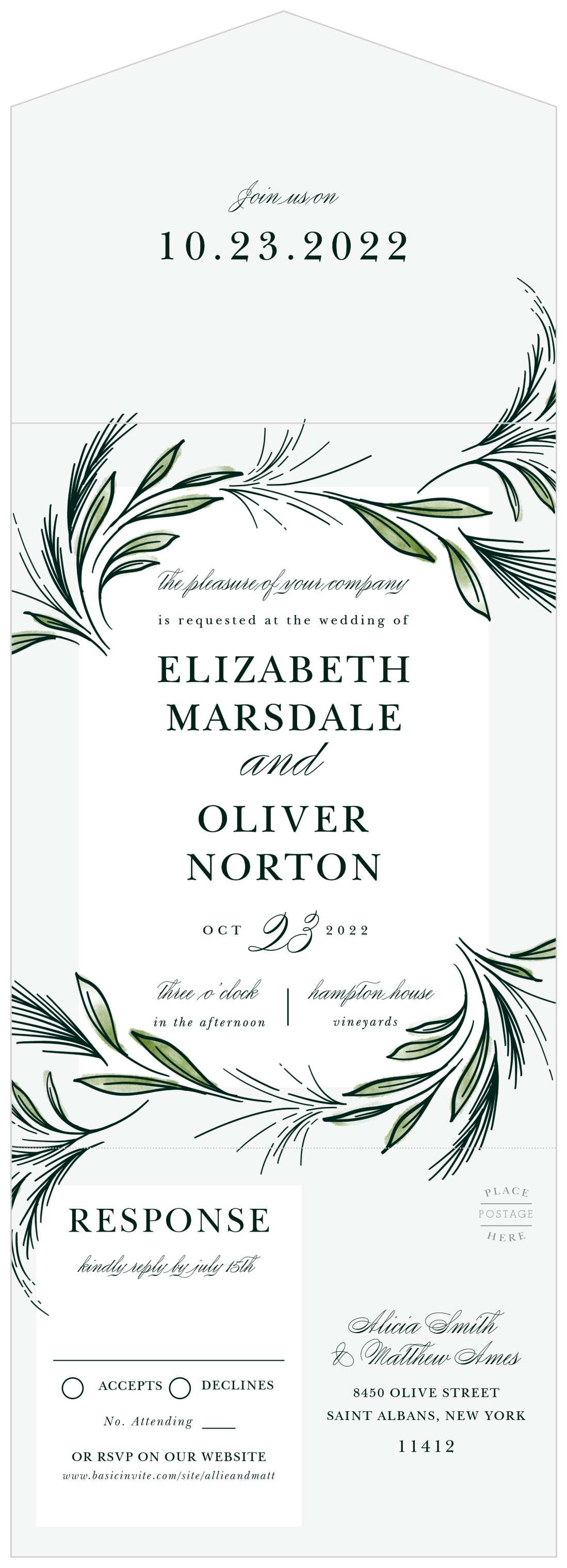 Spring Foliage Seal & Send Wedding Invitations