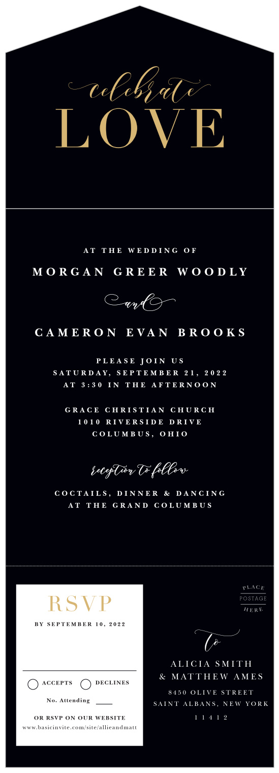 Our Celebrate Love Seal and Send Wedding Invitations are perfect for bringing your family and friends together to take part in your special day.