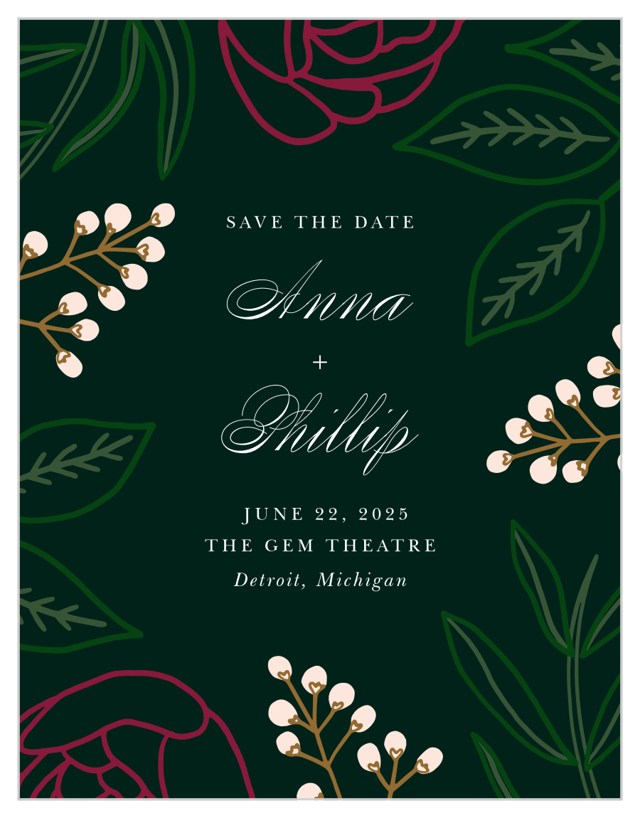 Sculpted Blooms Save the Date Cards