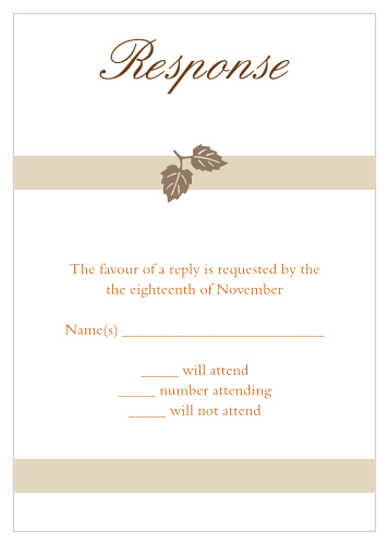 Obtain your guests attendance by sending out this RSVP card. Customize the colors and fonts to match you wedding theme exactly!