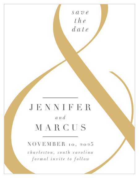 Be sure your loved ones will mark their calendars for your special day with our Modern Ampersand Save-the-Date Cards.