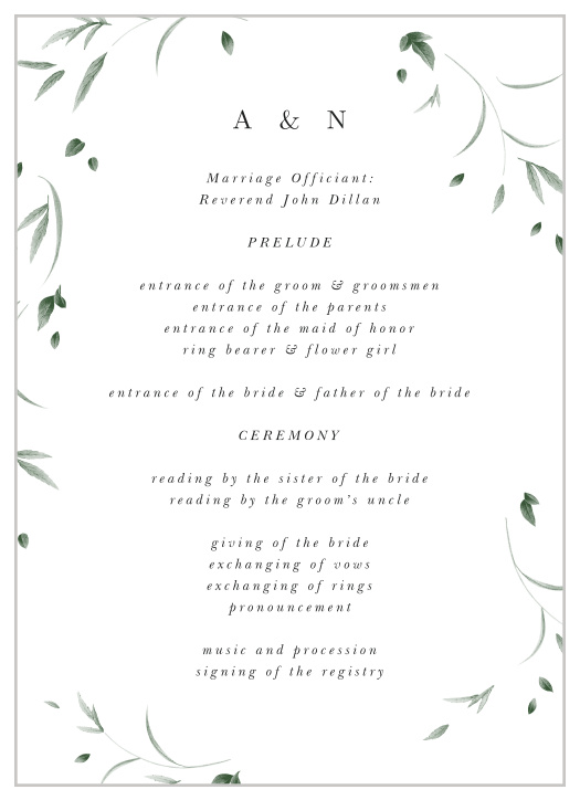 Keep everyone in the loop with our Falling Foliage Wedding Programs.