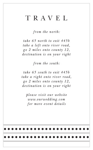 Our Chic Couple Direction Cards ensure family and friends will have no issue finding their way to your wedding venue.