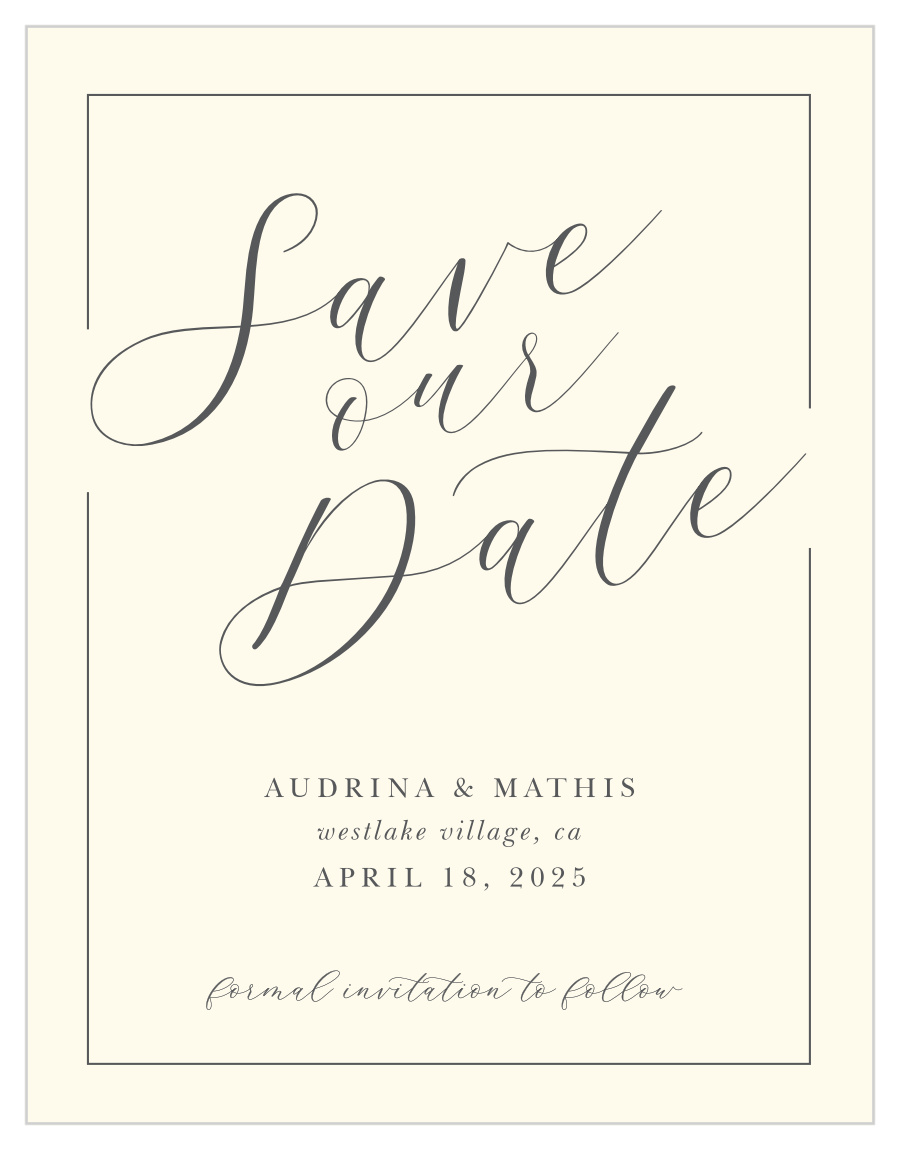 Elegant Typography Save the Date Cards