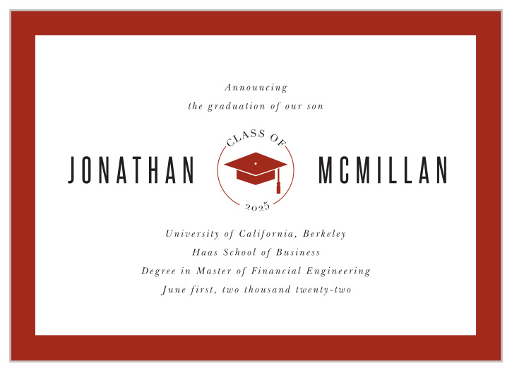 Show off your personality with our Logo Cap Graduation Announcement.