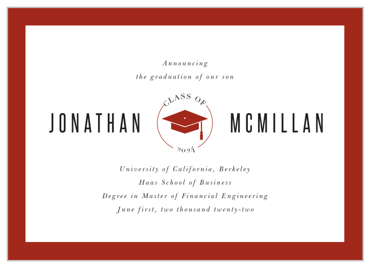 Show off your personality with our Logo Cap Graduation Announcement.