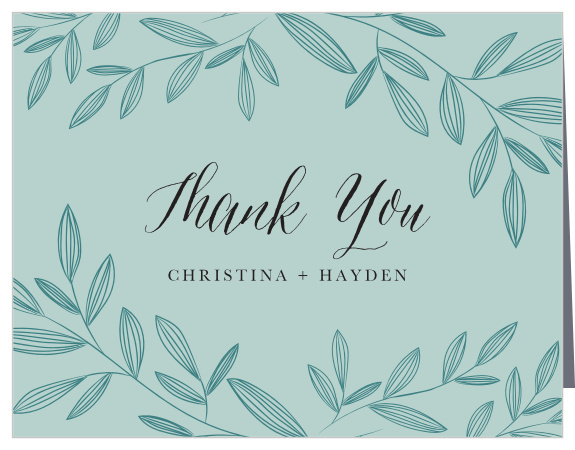 Our Outlined Laurels Wedding Thank You Cards are the perfect way to show your appreciation for the support of your friends and family on your big day!