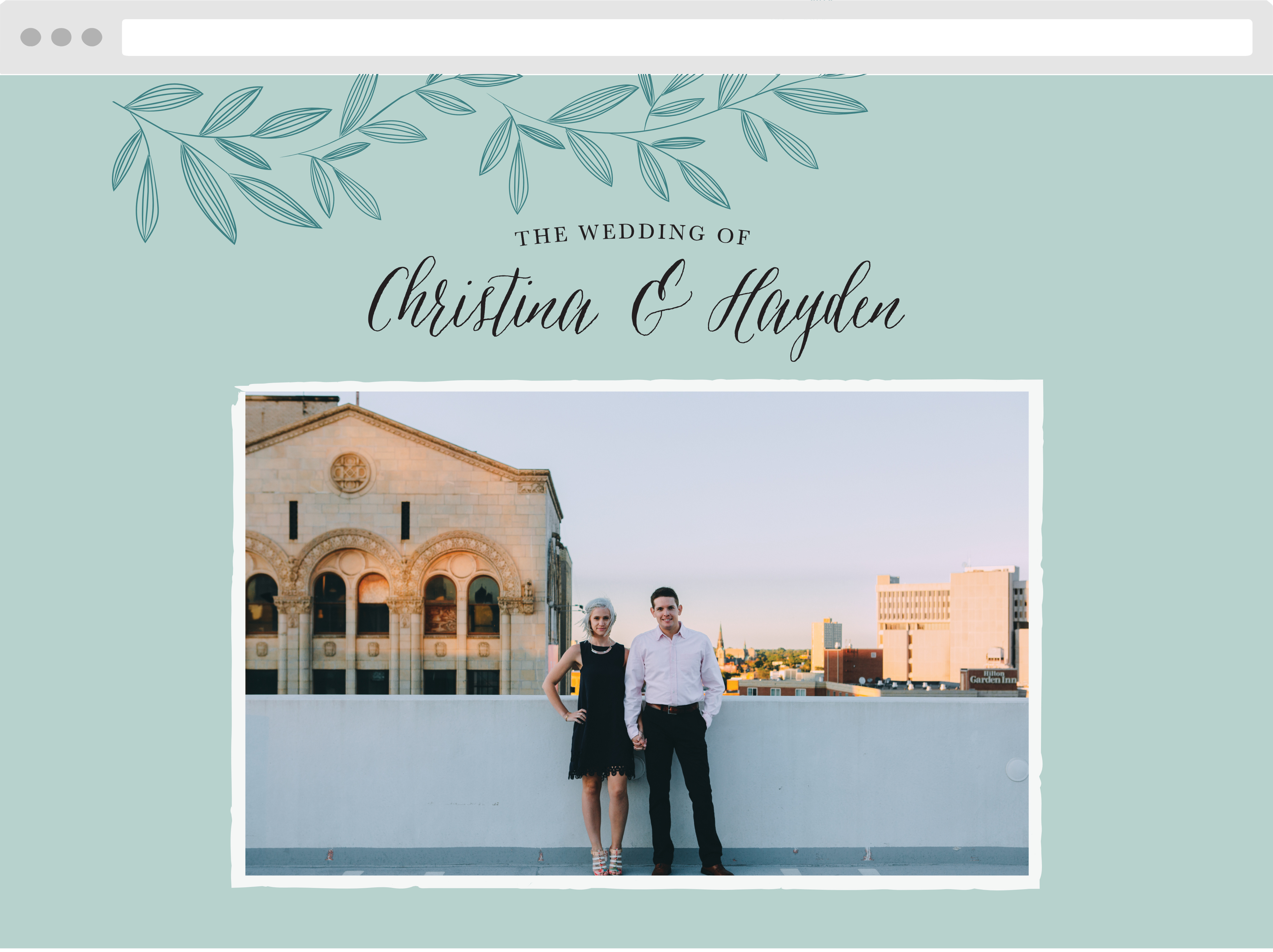 Outlined Laurels Wedding Website