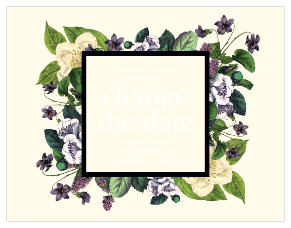 Don't fret if you have to change your event's plans suddenly - we have a matching Vintage Botanical Change the Date Cards for conveniently alerting your guests to re-mark their calendars!