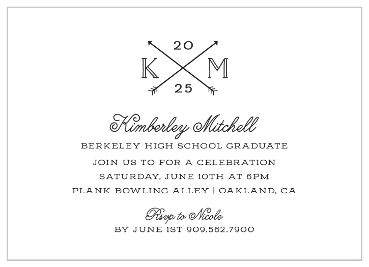 Stand out with this one of a kind Grad Announcement. Customize the colors and fonts to fit your personality! Enter your graduation day details as well as the after party celebration!