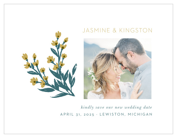 Due to unforeseen circumstances, do you need to announce a postponement of your event? We've got you covered with our lovely Daisy Daydream Change the Date Cards!