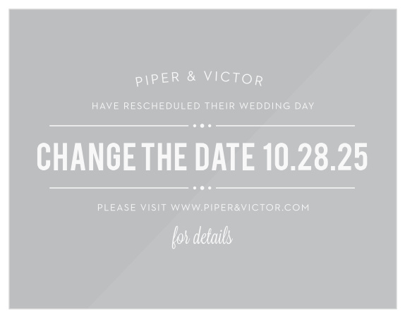 Delays can be hectic but we can help with our Eternal Playbill Clear Change the Date Cards. 