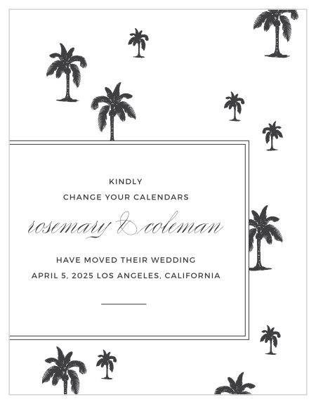Let your guests know that you've postponed your event with our MaeMae's Bruno Change the Date Cards!