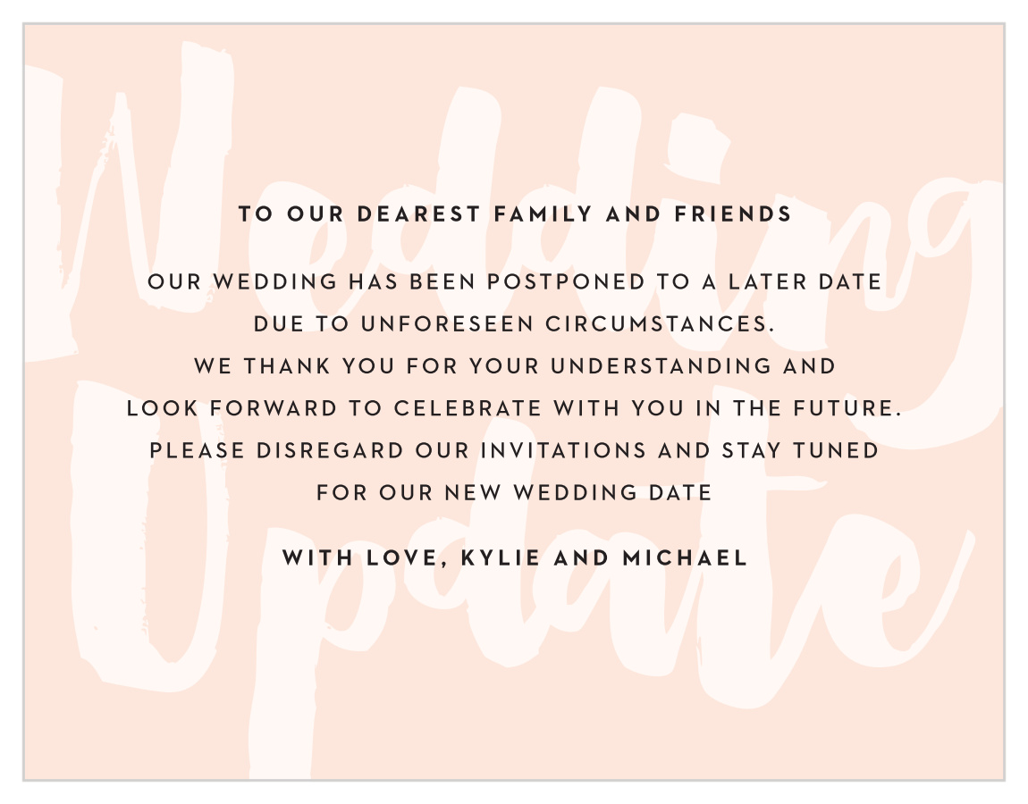 Wedding Update Change the Date Cards