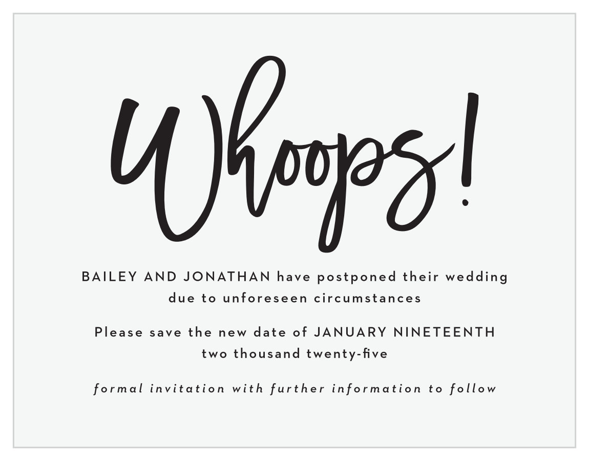 22 best wedding invitations & matched change the date card for postponed  wedding -  Blog