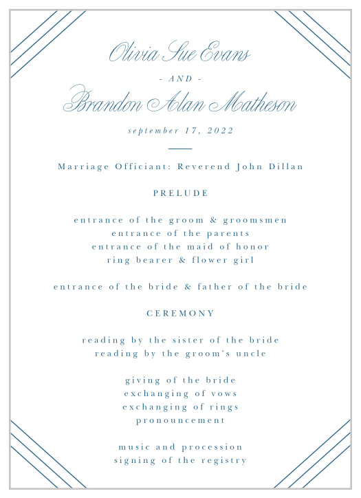 Guide your family and friends through every step of your ceremony with our Always & Forever Wedding Programs.