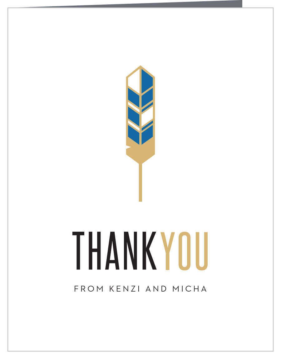 Colorful Feather Wedding Thank You Cards