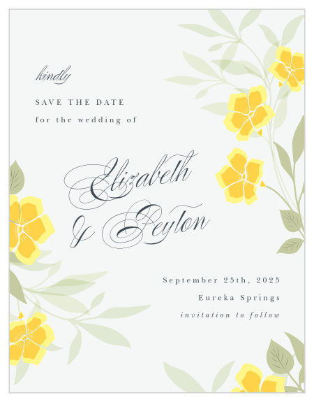 Announce your wedding date in style with our Clematis Blossom Save-the-Date Magnets.