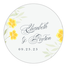 Seal envelopes or gift your family and friends with a memento of your special day with our Clematis Blossom Wedding Stickers.