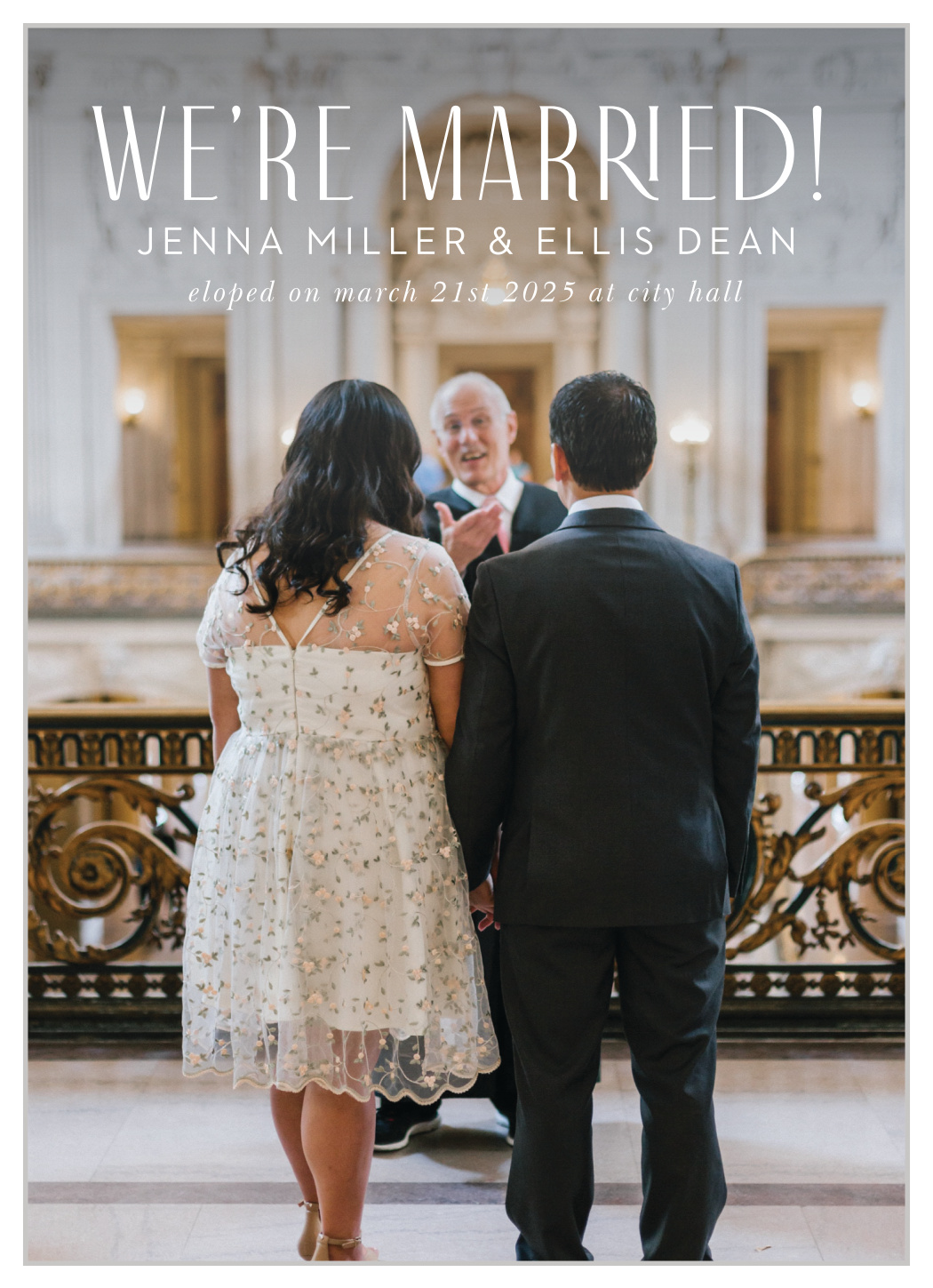 We're Married Elopement Announcements