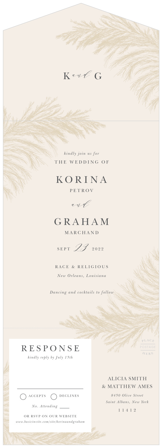 Invite your loved ones to share your special day with our Pampas Boho Seal and Send Wedding Invitations.