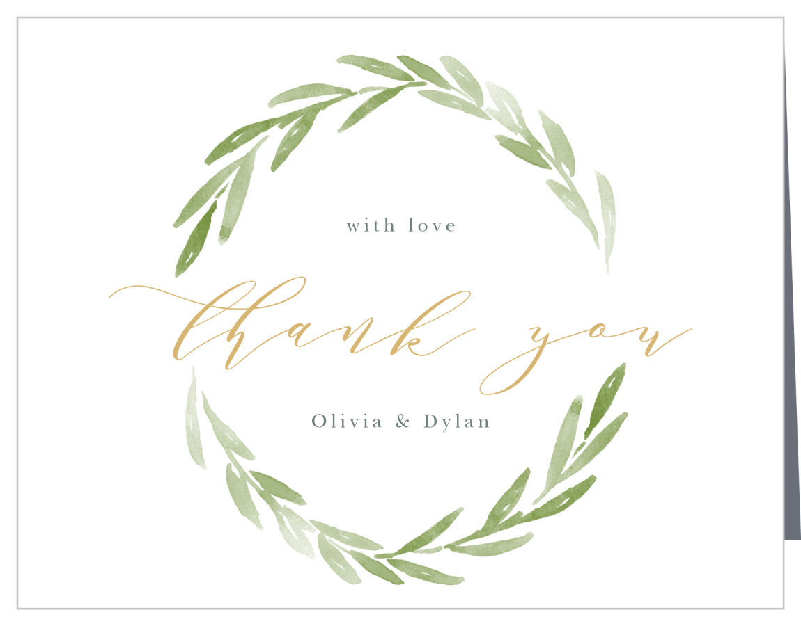 Forever Wreath Wedding Thank You Cards