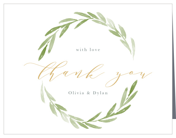 Thank everyone for your special day with our Forever Wreath Wedding Thank You Cards.
