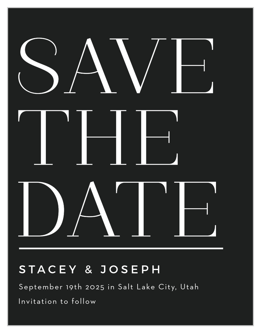 Oversize Date Save the Date Cards