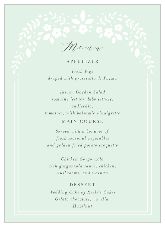 Look no further than our Botanic Garden Wedding Menus!