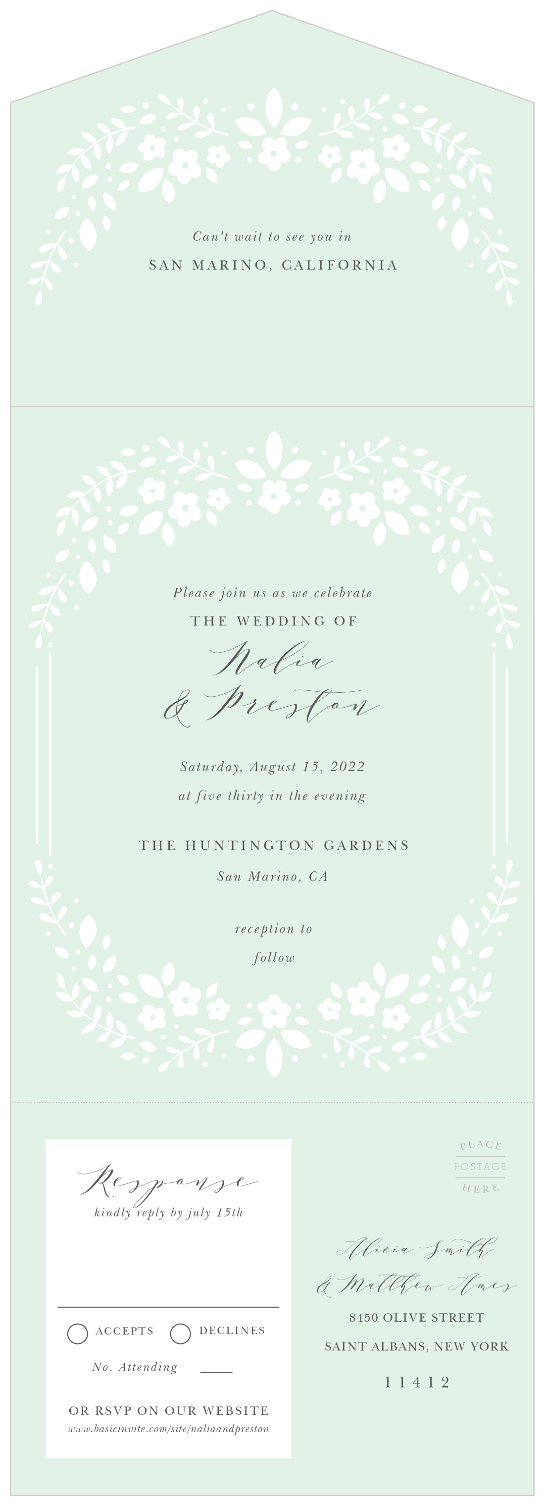 Botanic Garden Seal & Send Wedding Invitations