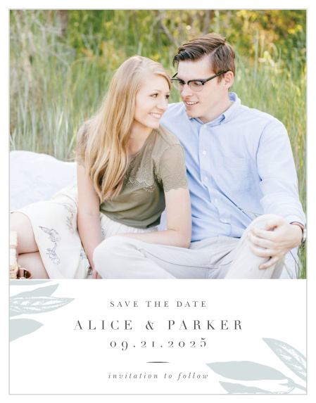 Save the date with our beautiful Sketched Branch Save-the-Date Cards.