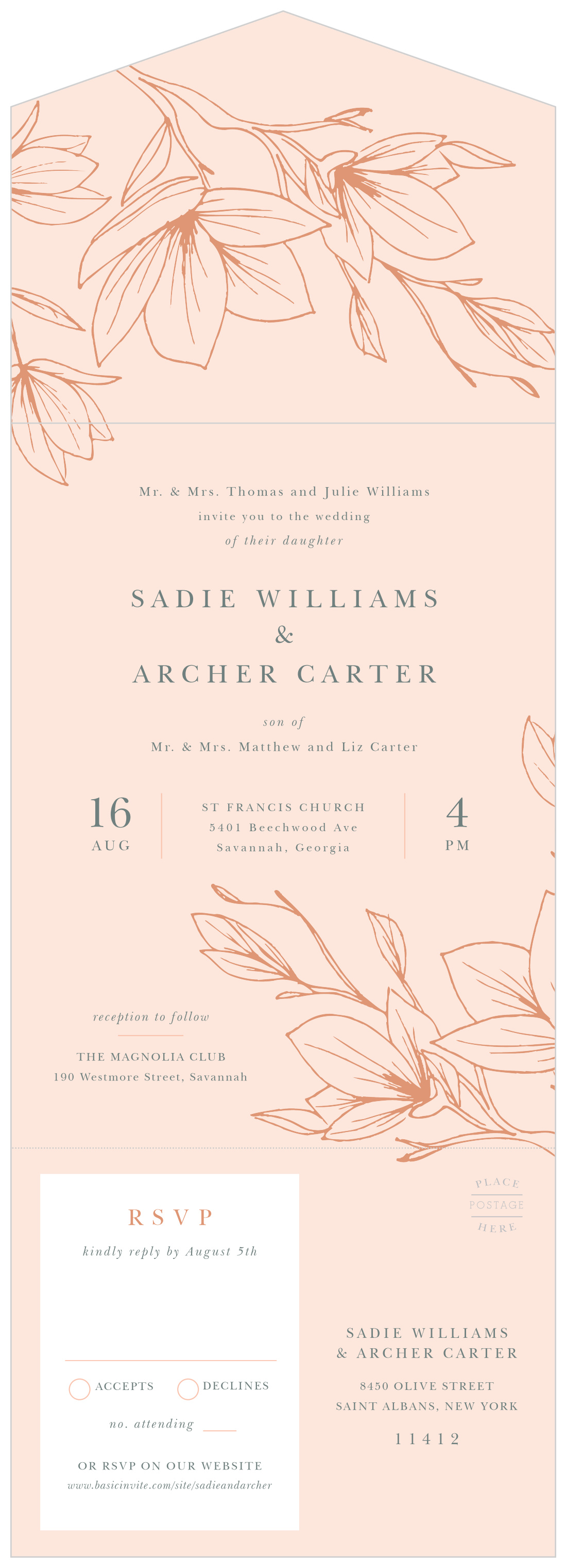 Love Blooms Seal & Send Wedding Invitations