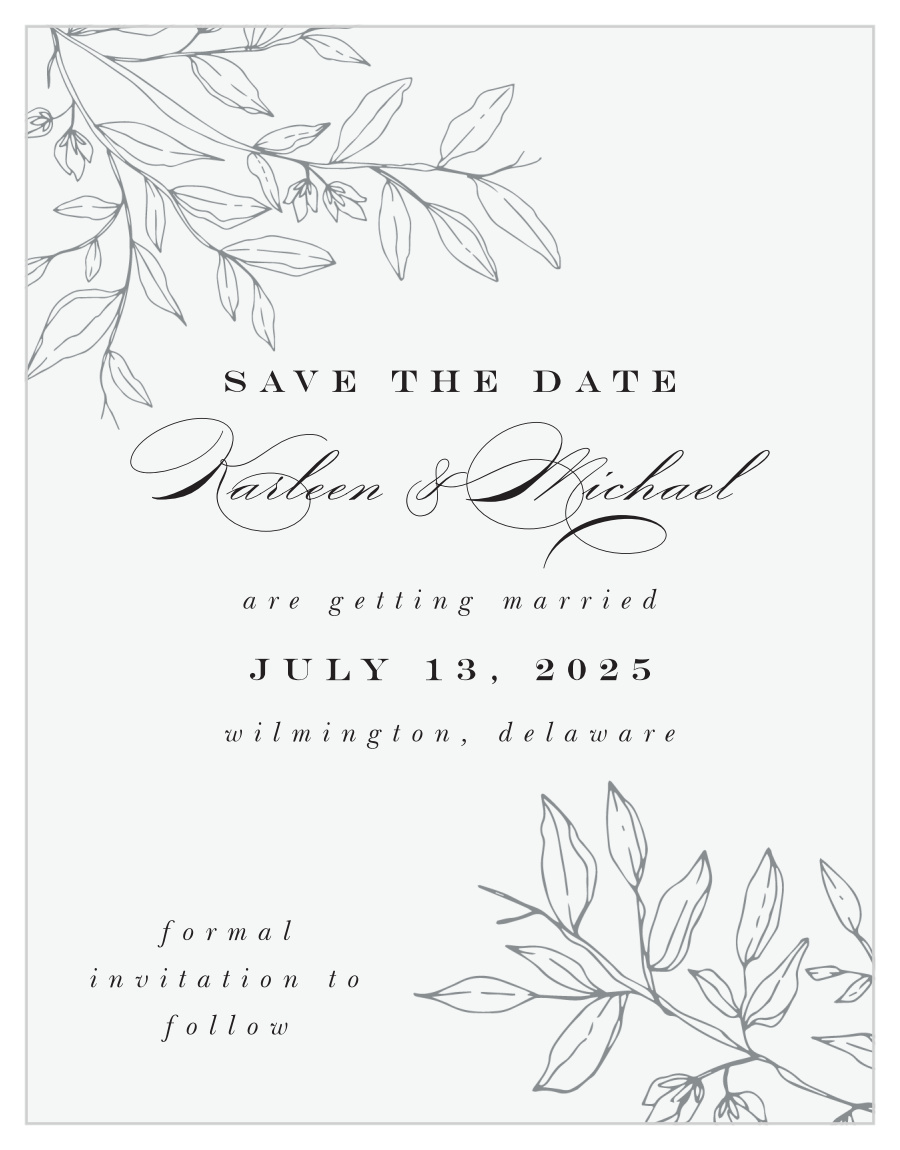 Penwork Florals Save the Date Cards
