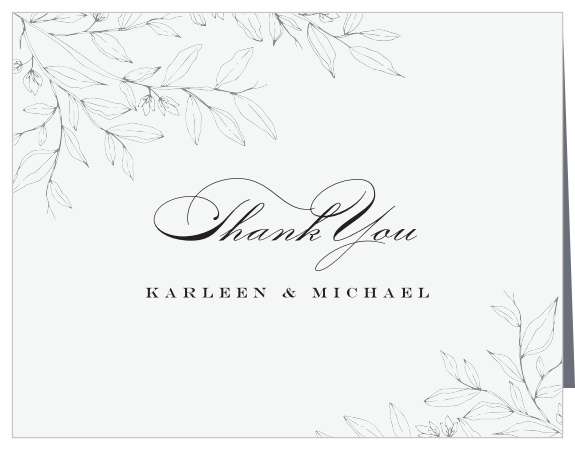 Let your friends and family know how much you appreciated their support on your big day with our Penwork Florals Wedding Thank You Cards!