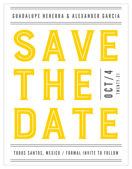 Announce your wedding to the world with our Bold Union Save the Date Magnets.