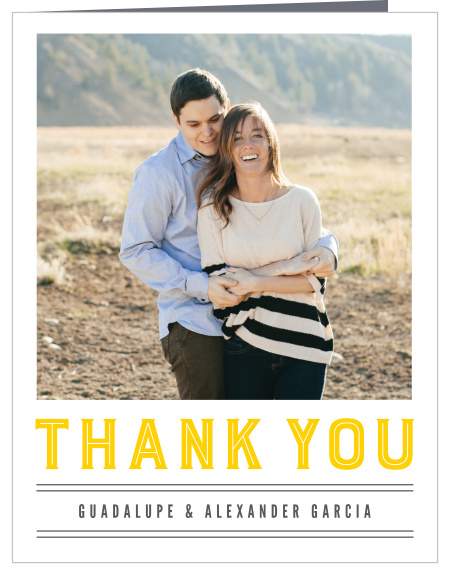 Make your wedding more exciting with our Bold Union Thank You Cards.