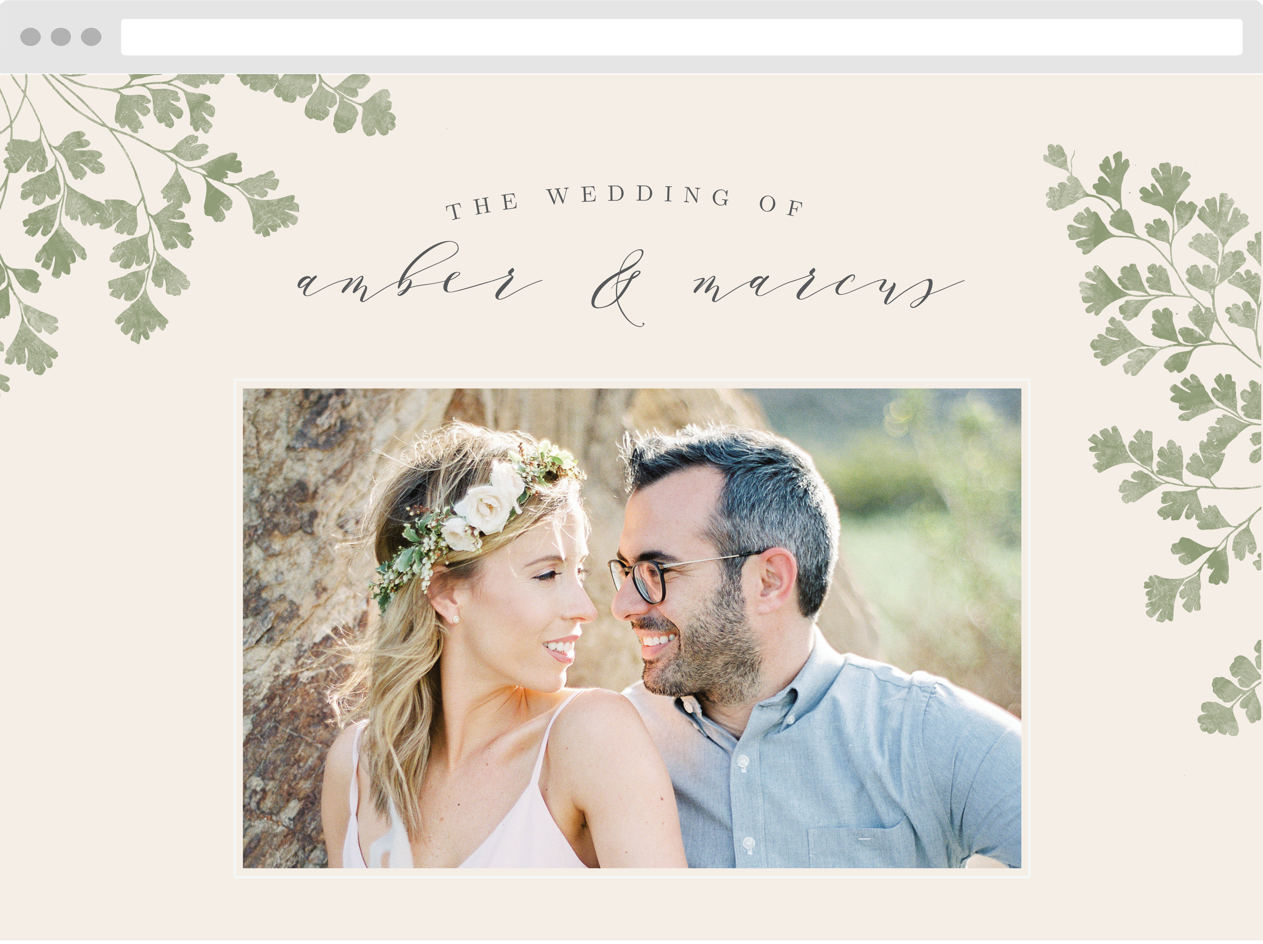 Fern Frame Wedding Website