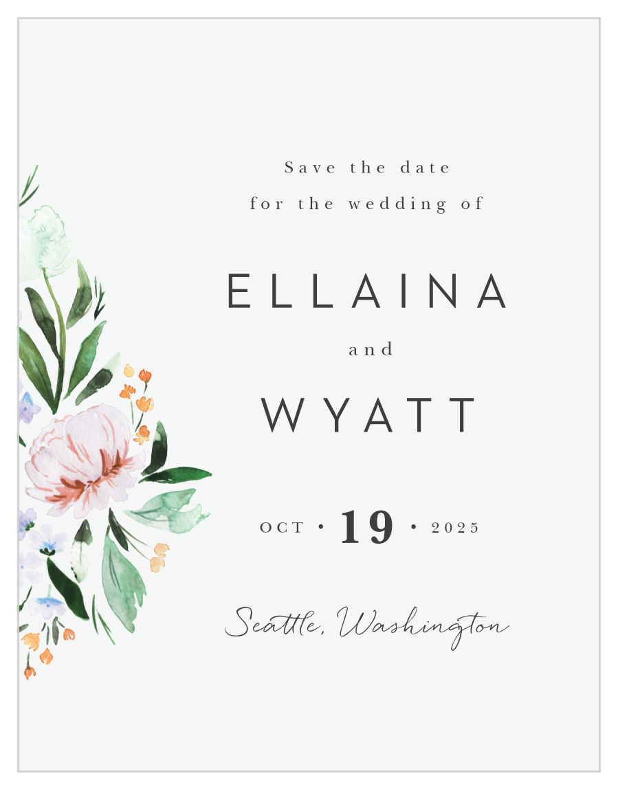 Floral Cascade Save the Date Cards