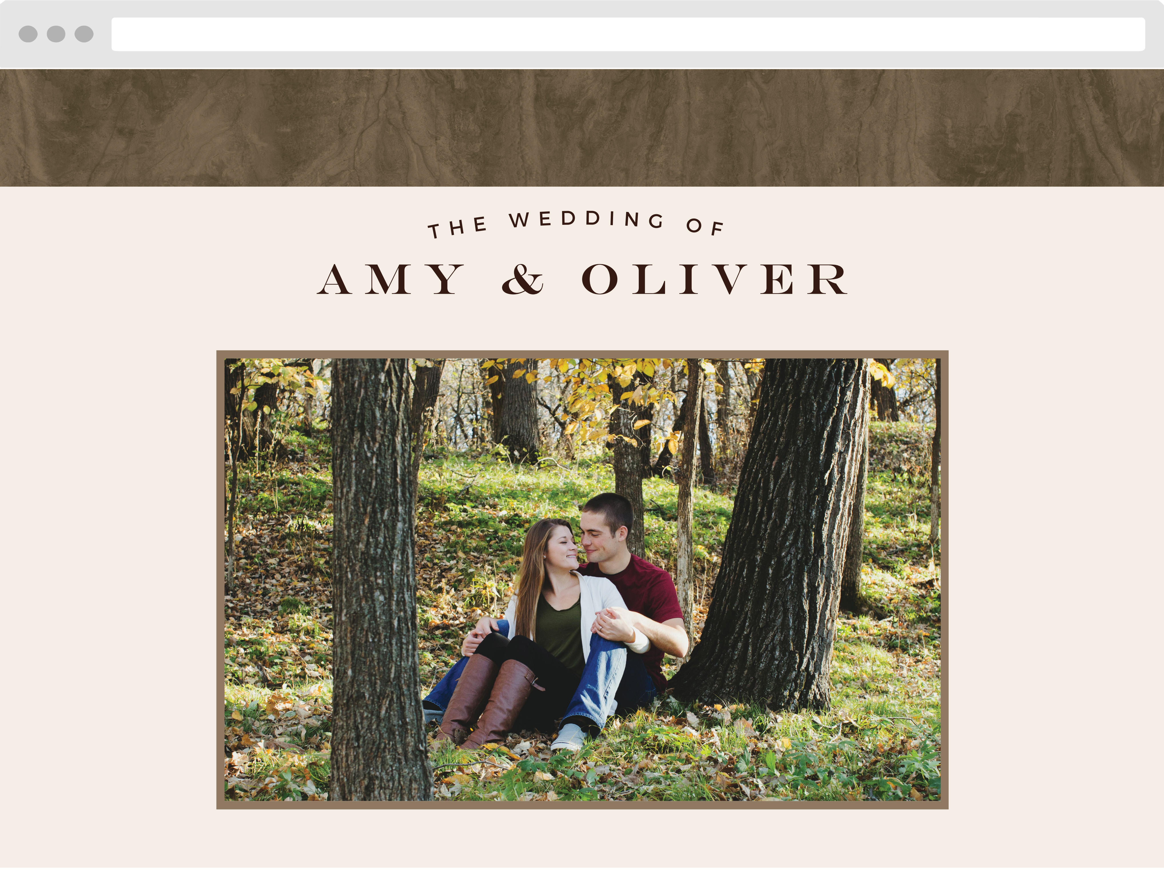 Timeless Wood Wedding Website