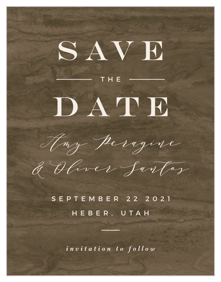 Timeless Wood Save the Date Cards