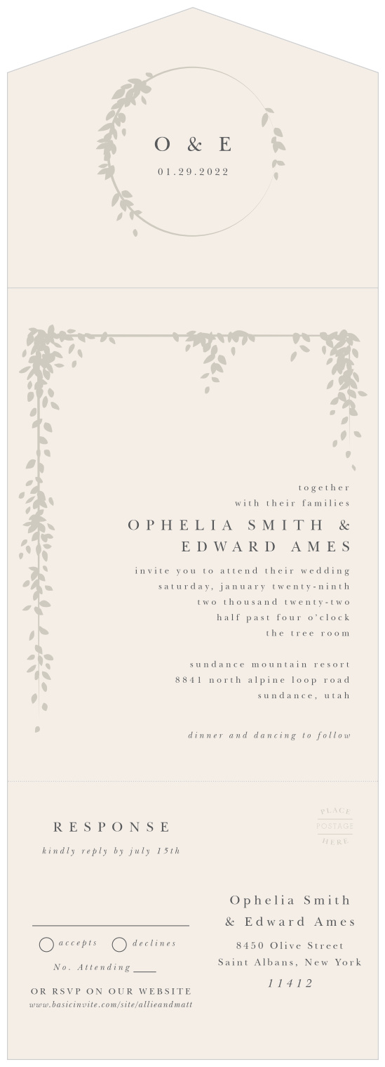 Minimalist Wedding Invitation, RSVP and Detail Cards Editable