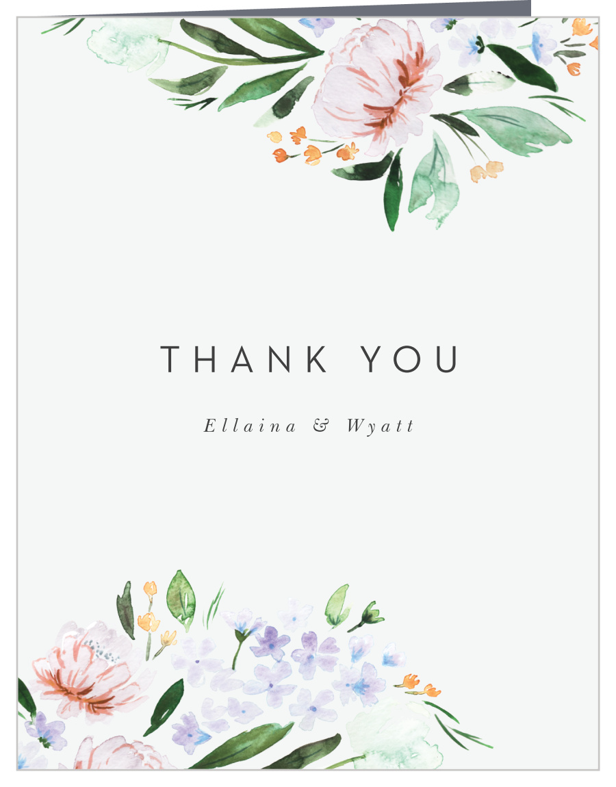 Floral Cascade Wedding Thank You Cards