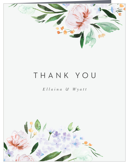 Show your appreciation for your friends and family with our Floral Cascade Wedding Thank You Cards!
