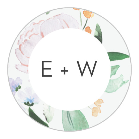 Floral Cascade Wedding Stickers