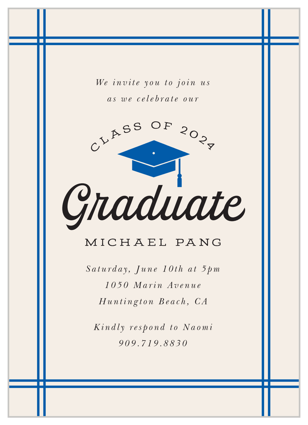 Framed Cap Graduation Invitations