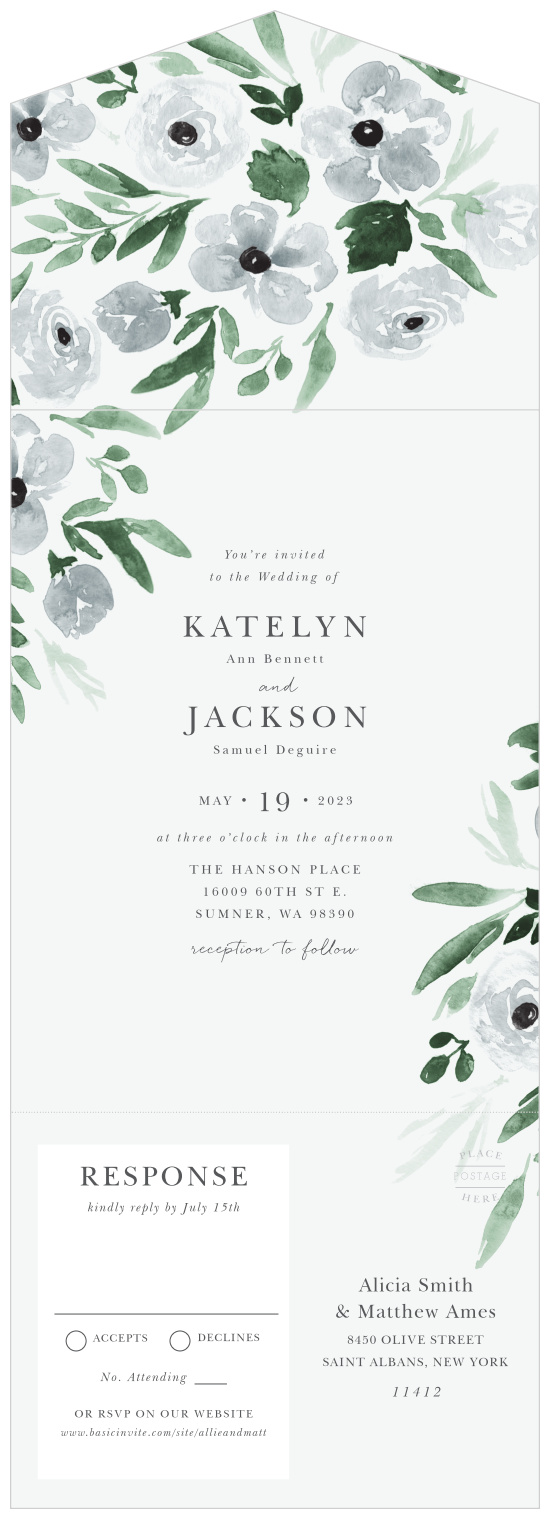 Announce your wedding with beautiful elegance with our Dappled Shade Seal and Send Wedding Invitations.