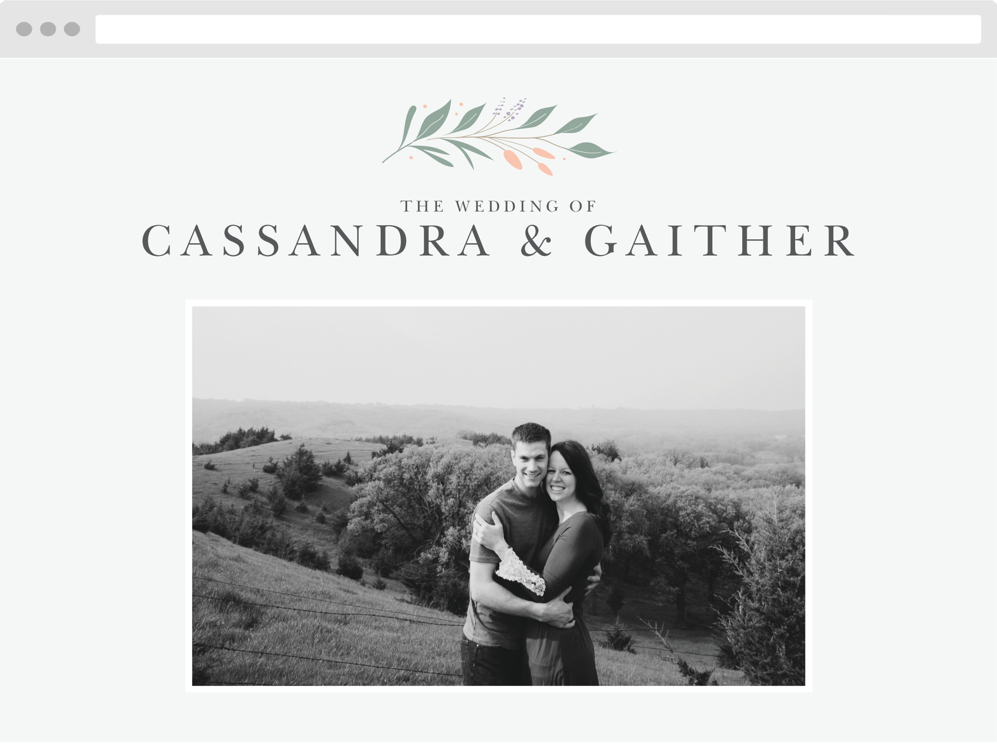Laurel Foliage Wedding Website