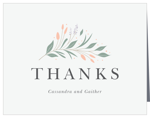 The support and presence of your family and friends on your special day meant a lot to you, show them your appreciation with our Laurel Foliage Wedding Thank You Cards.