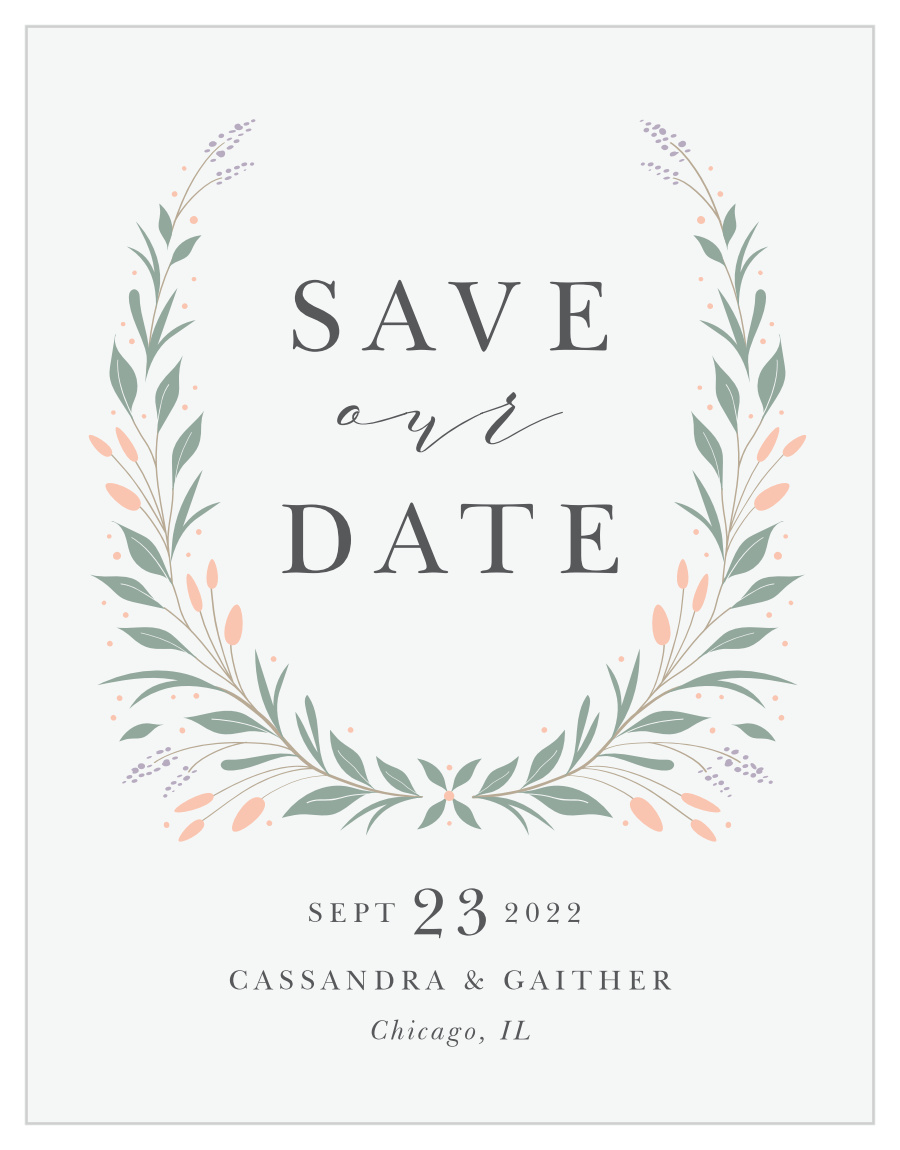 Laurel Foliage Save the Date Magnets